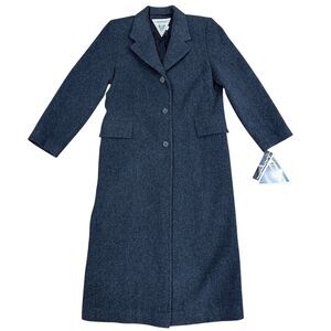 Vintage NWT Marvin Richards Women 4P Wool Long Coat Charcoal Gray